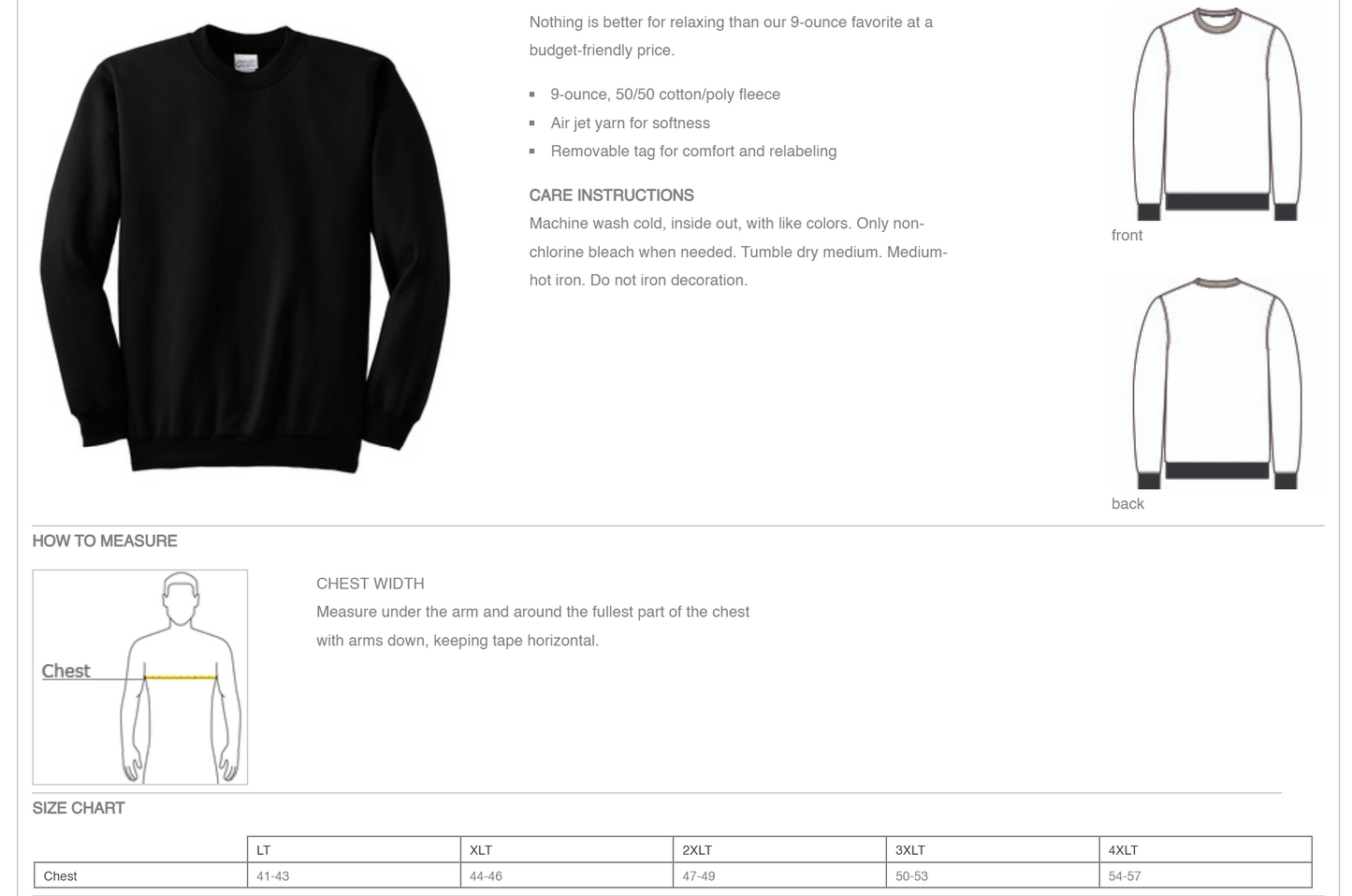 Ben Franklin | 1 Color Logo Black Crewneck | ~2 weeks delivery | Select Pickup at Checkout for free school delivery