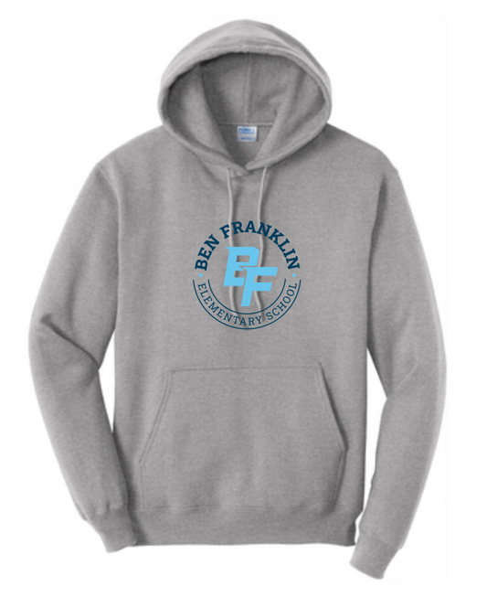 Ben Franklin | Badge Grey Hoodie | ~2 weeks delivery | Select Pickup at Checkout for free school delivery