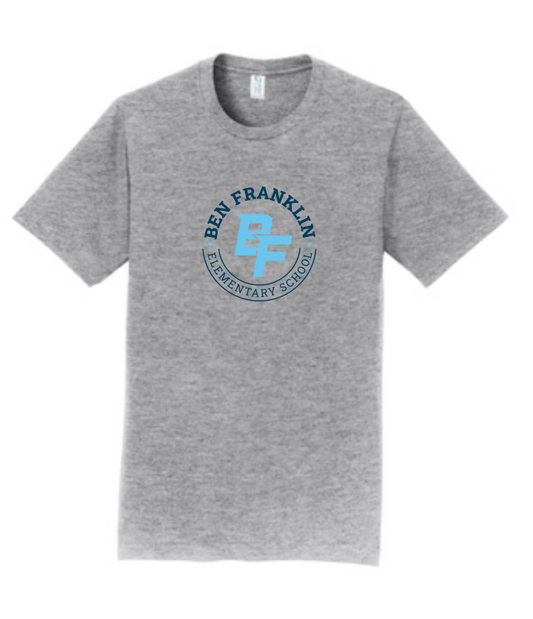 Ben Franklin | Badge Grey Tee | ~2 weeks delivery | Select Pickup at Checkout for free school delivery