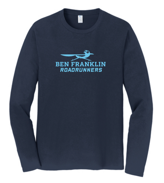 Ben Franklin Navy Long Sleeve Tee | ~2 weeks delivery | Select Pickup at Checkout for free school delivery