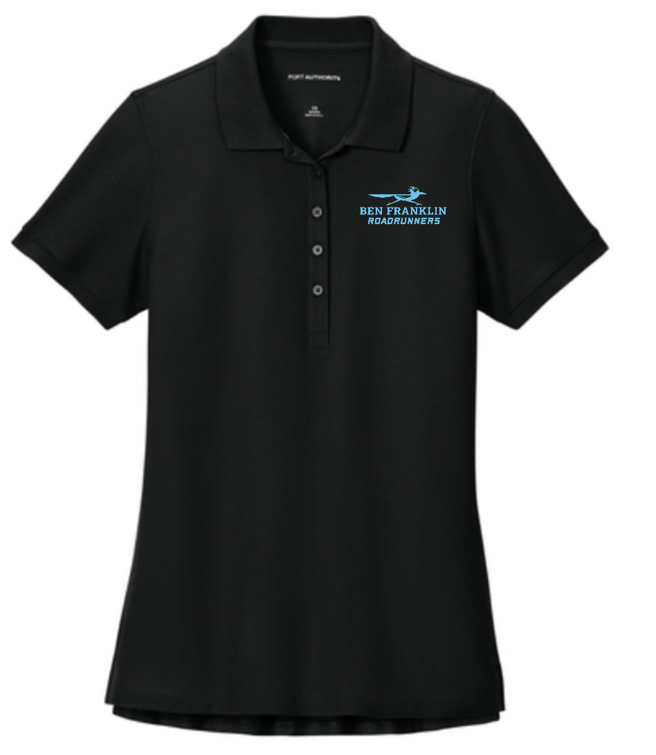 Ben Franklin Women's Black Polo |  ~2 weeks delivery | Select Pickup at Checkout for free school delivery