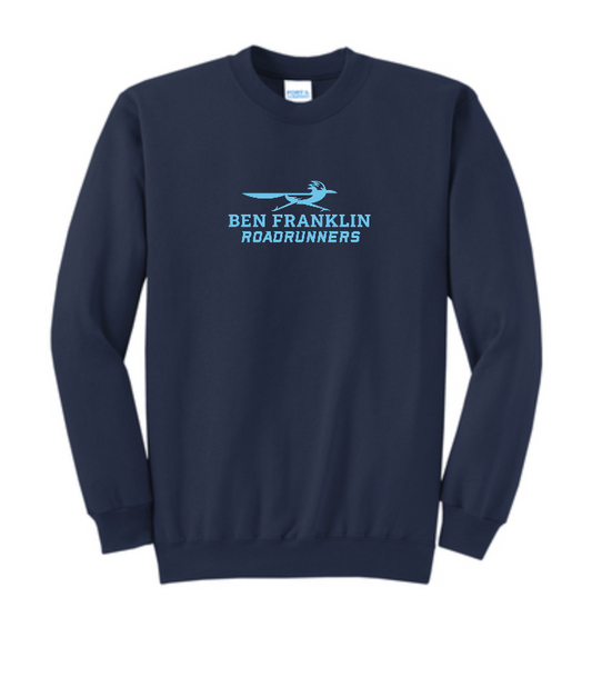 Ben Franklin | 1 Color Navy Crewneck | ~2 weeks delivery | Select Pickup at Checkout for free school delivery