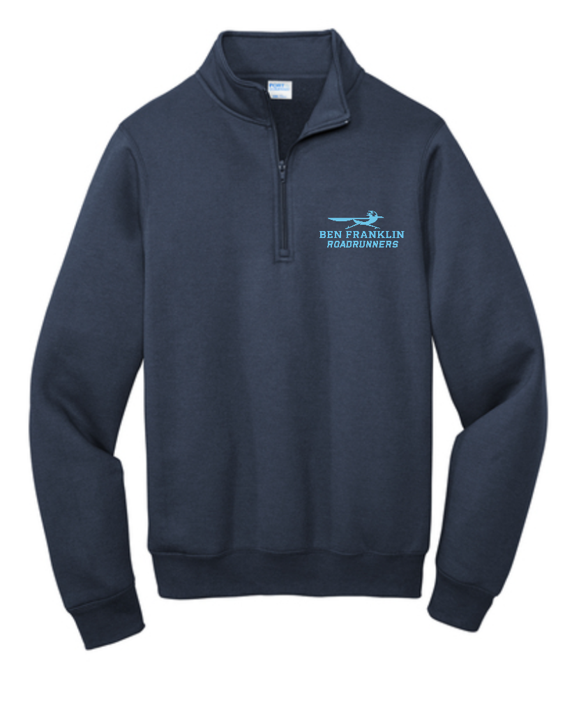 Ben Franklin Navy Quarter Zip | ~2 weeks delivery | Select Pickup at Checkout for free school delivery