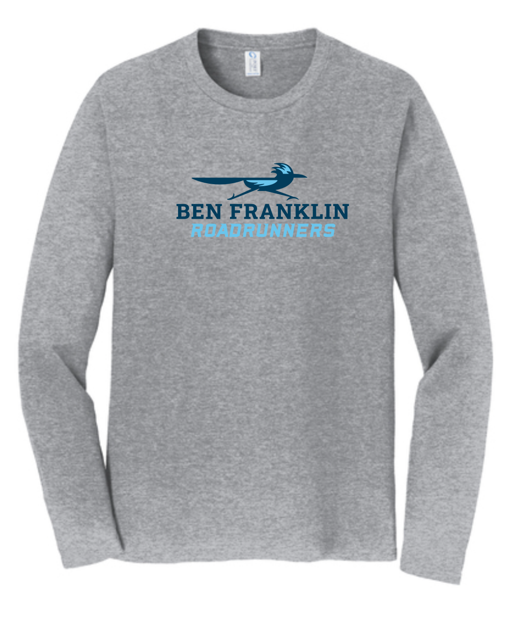 Ben Franklin Grey Long Sleeve Tee | ~2 weeks delivery | Select Pickup at Checkout for free school delivery