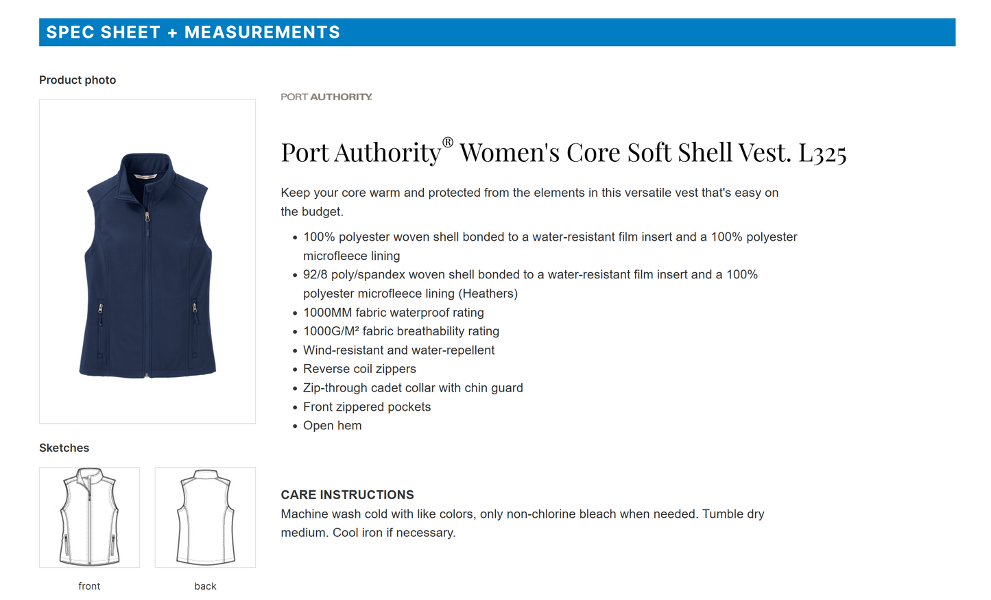 Ben Franklin Women's Vest |  ~2 weeks delivery | Select Pickup at Checkout for free school delivery