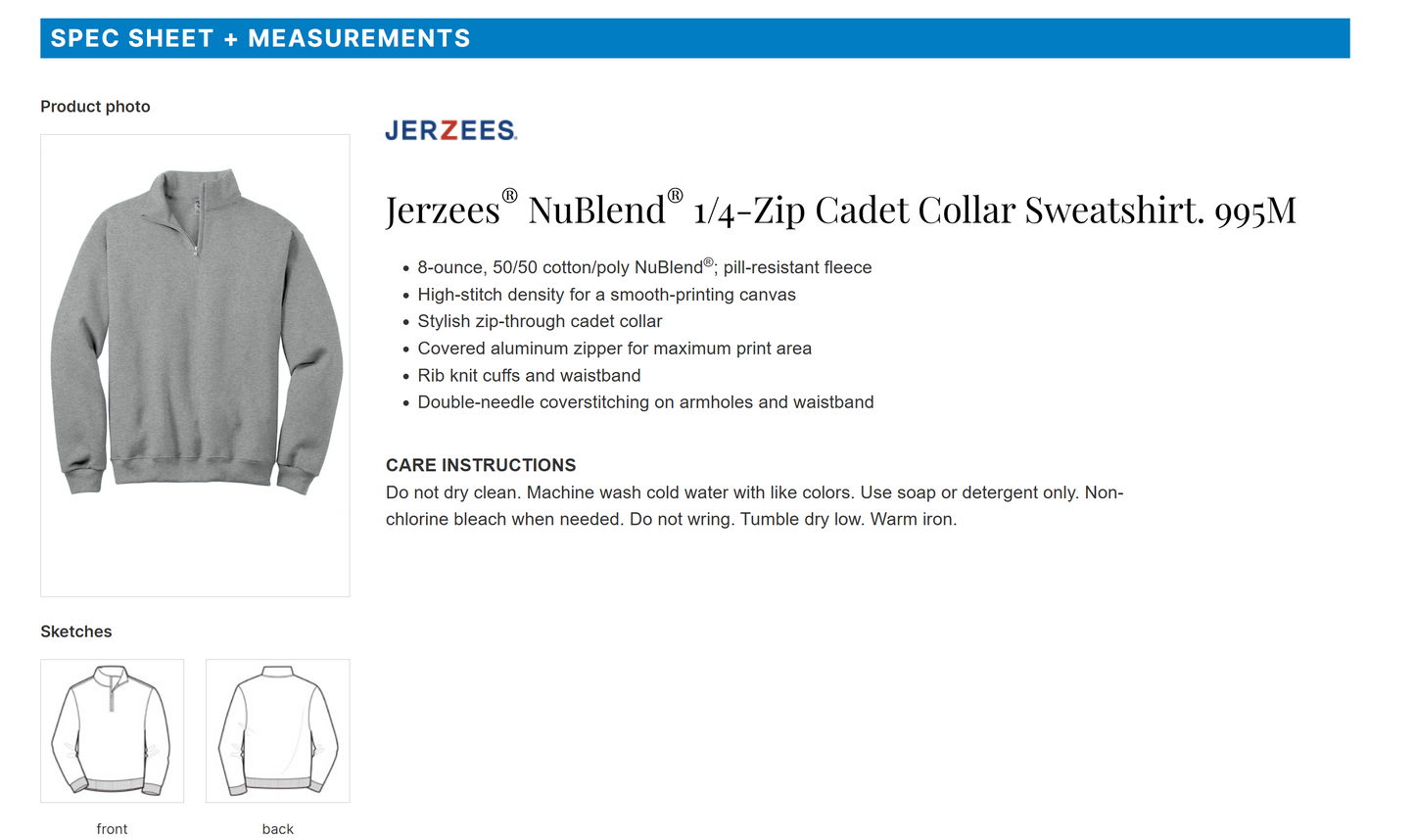 GFEA Grey Quarter Zip Sweatshirt | Turn around time ~ 2 weeks