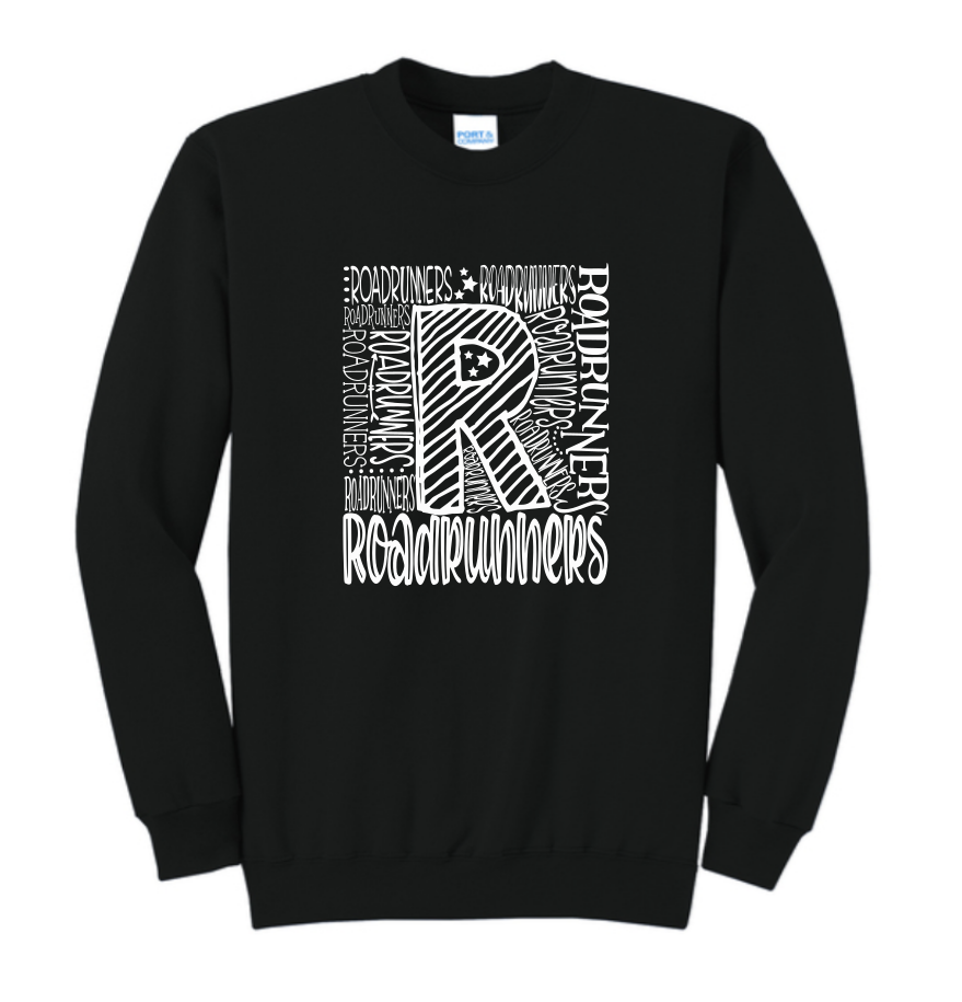 Roadrunner Type Black Crewneck | ~2 weeks delivery | Select Pickup at Checkout for free school delivery (Copy) (Copy) (Copy)